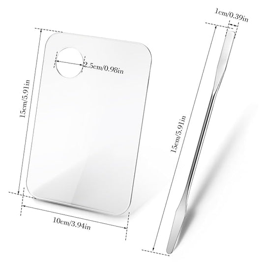 Makeup Palette Tray, Acrylic Foundation Palette with Spatula Tool, Makeup Mixing TrayApply for Foundation Eye Shadow Lipsticks Nail Art Professional Pigment Blending