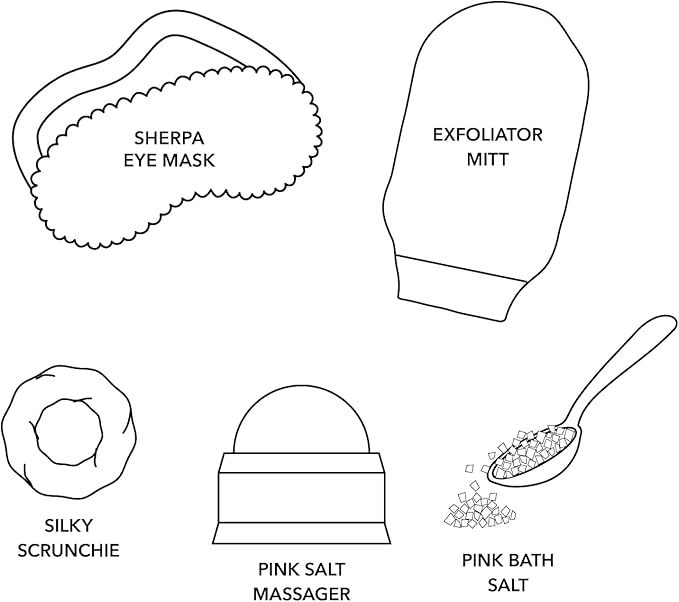 Pinch Provisions Himalayan Pink Salt Spa Kit, Spa Accessories & Essentials for Self-Care & Beauty, Includes Himalyan Salt Massager & Exfoliating Glove, Spa Set Gift, Multi-Functional Cosmetic Bag