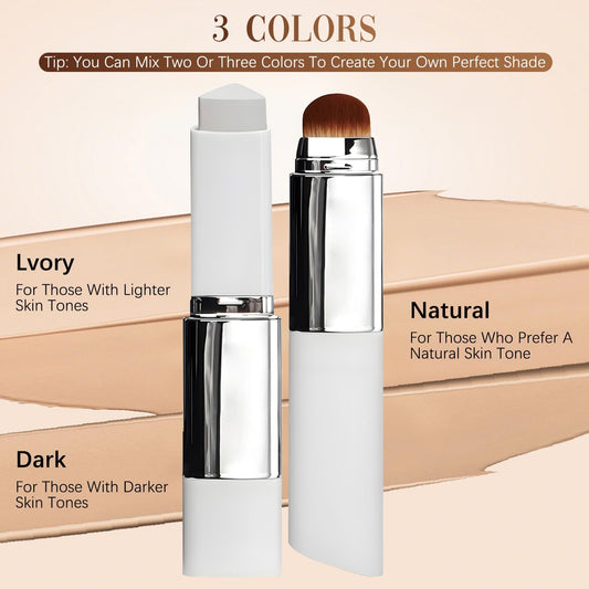 Blanc Cover Cream Stick, Color Changing Brightening Makeup Base, Hydrating Concealer, White Foundation for Flawless Look (Ivory)