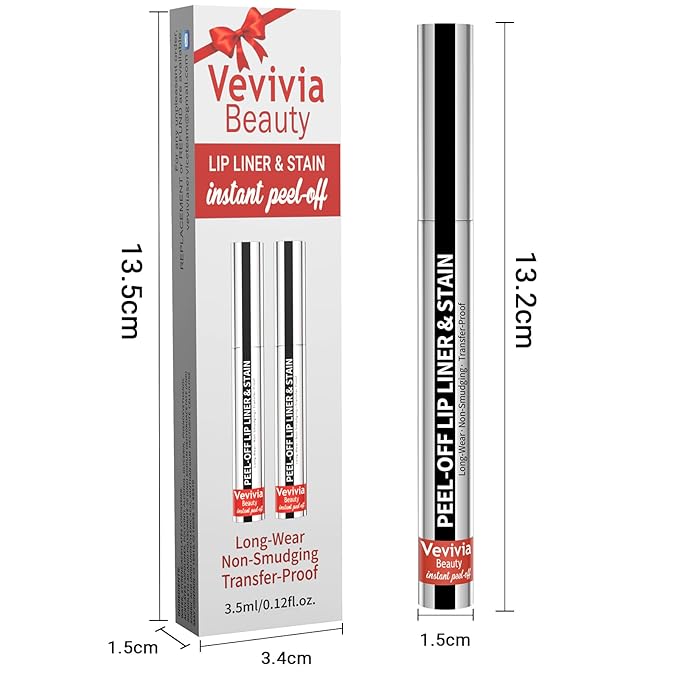 2pcs Lip Stain Peel Off - Lip Liner Stain Long Lasting Waterproof,2-in-1 Lip Liner with Tweezer Nude Matte,Non-Stick Cup,Highly Pigmented,Natural Finish,Stay On All Day,Perfect for Gift (Mauve+Rose)