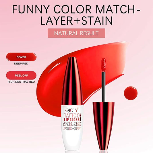 QueenDiary Lip tint Peel Off Lip Stain,Lip Stain Waterproof, Lip Tattoo Peel Off with Matte Finish, Long Lasting, Transfer-proof, Highly Pigmented Color (Crush Stain)