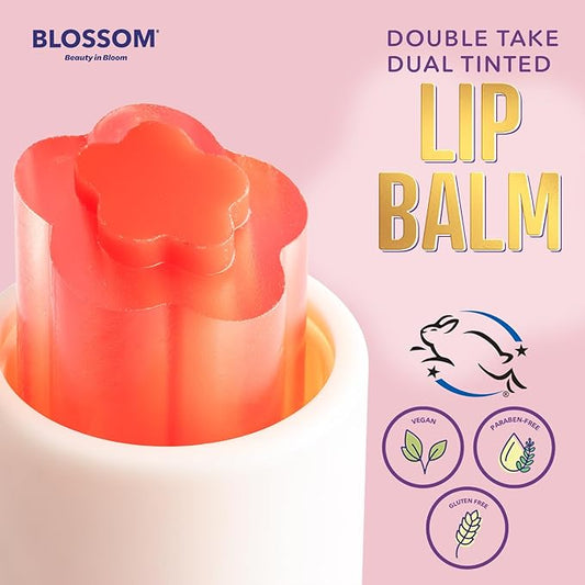 Blossom Double Take Flower Shaped Dual Tinted Moisturizing Lip Balm with Shea Butter, 0.13oz/3.6g, Cherry Red