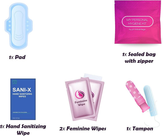 Portable Period Kit: Essential Period Pouch for Teen Girls in School, Travel, and Daily Use - Ideal for Parents, Schools, Churches, Businesses, and Homeless Outreach - Pink (Menstrual Kit, 10)