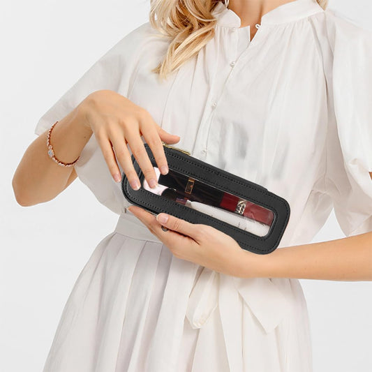 Travel Clear Makeup Bag Set, TSA Approved Cosmetic Bag Case with Zipper Portable Makeup Pouch Toiletry Bag Women Traveling Cosmetic Organizer Storage Bag Car Organizer Car Essentials for Women