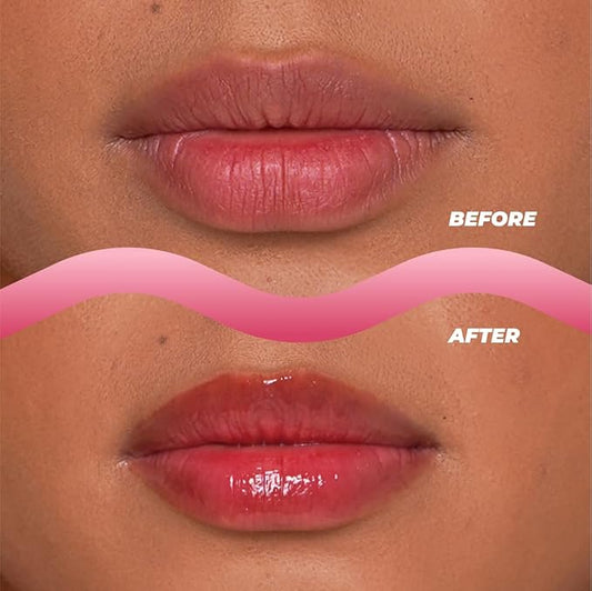 Vitamasques Lip Butter Balm Strawberry, Korean Lip Balm - Peptide Lip Treatment - Lip Balm Hydrating - Light Tinted Lip balm - Made in Korea - 0.33 fl.oz