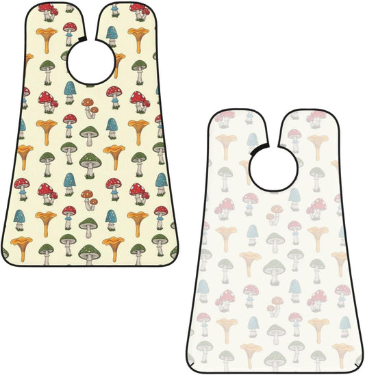 Beard Grooming Cape, Waterproof Hair Catcher for Shaving Trimming, Non-Stick Bib Apron Gifts for Dad Men, Female Ladies Legs Various Mushrooms Shave Bib