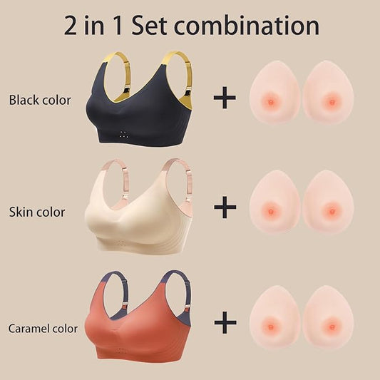 2 In 1 Silicone Breast Forms Pocket Bra Fake Boobs Fake breasts Silicone Breastplate