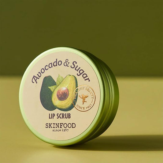 SKINFOOD Avocado Rich Lip Scrub 14g - Removes Dead Skin and Lip Nourishing & Moisturizing and Minerals, Soft Smooth Lips Scrub - Plump Lip Scrub - Dead Skin Lip Scrub for Smooth and Plump Lips