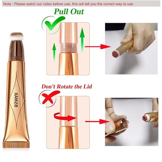 3 Pcs Liquid Contour Beauty Wand Set, Contour & Blush & Highlighter Stick with Cushion Applicator, Attached Easy to Blend, Long Lasting & Smooth Natural Matte Finish (01#03#04)