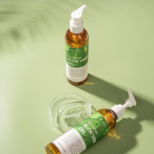 benatu Aloe Vera Gel for Face and Hair, 100% Pure Cold Pressed, Natural Facial Moisturizer for Sunburn Relief, Ance, Skin Care (8.8 fl oz)