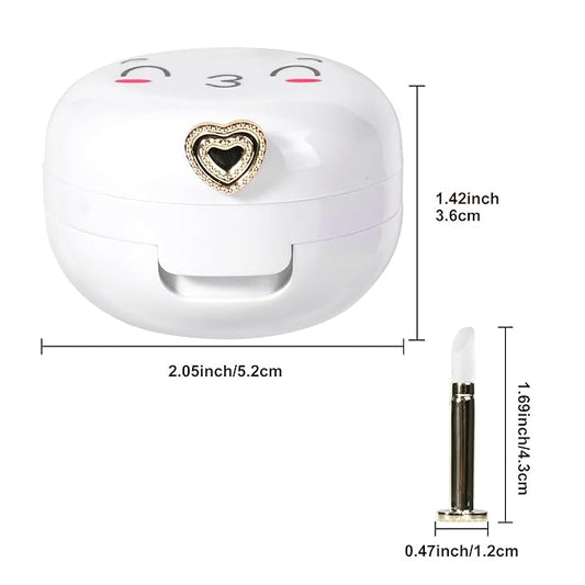 2 Pack Lip Balm Containers,Plastic Portable Empty Lip Balm Container with Mirror and Silicone Lip,Empty Lipstick Dispenser Box for Travel,Home