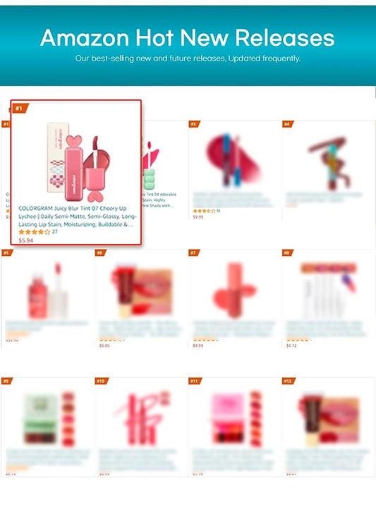 COLORGRAM Juicy Blur Tint 05 Happy Cherry Smile | Daily Semi-Matte, Semi-Glossy, Long-Lasting Lip Stain, Moisturizing, Buildable & Blendable, highly Pigmented (0.12 Fl. Oz.)