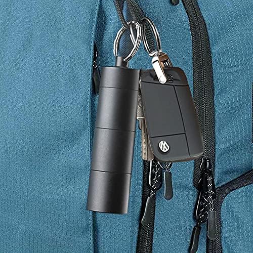 Portable Keychain Pill Holder Case, EFFIET 3 Compartments Metal Pocket Emergency Pill Container Dispenser Box Outdoor Medicine Bottle Tin for Daily Supplyment (Black)