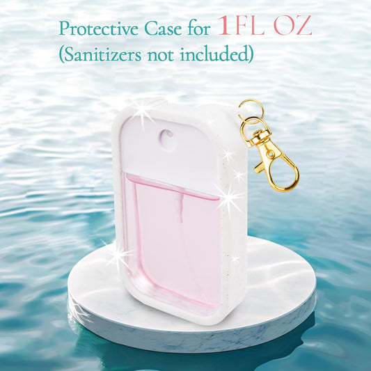 VANEST Silicone Case Compatible with Touchland Hand Sanitizer Spray, Protective Case with Keychain for Spray 1 fl oz