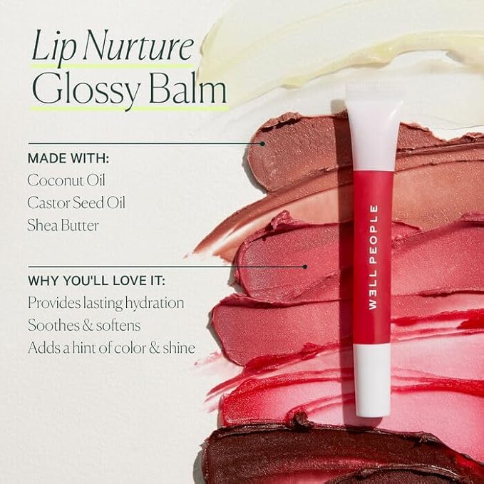 WELL PEOPLE - Lip Nurture Hydrating Balm | Plant-Based, Cruelty-Free (Raspberry, 0.28 oz | 8.2 g)