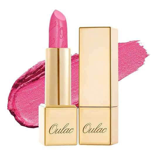 Oulac Hot Pink Lipstick for Women with Metallic 3D Shine Lightweight Hydrating Formula, High Impact Lip Color, Vegan Beauty, Full Coverage Lip Makeup, Christmas Gifts for Women, Sweet Lolita(17)