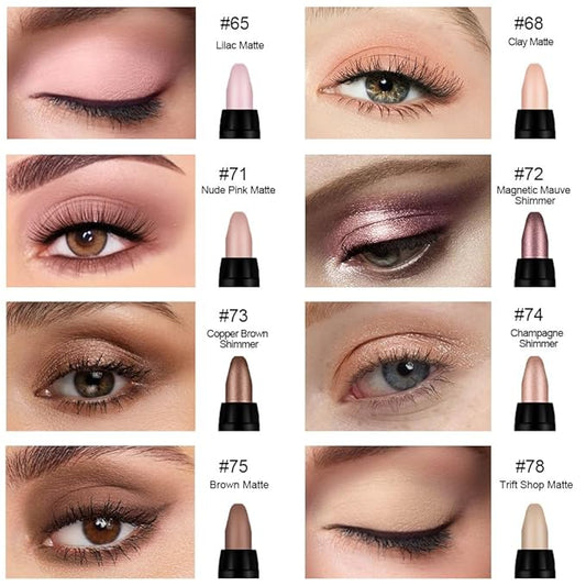 Kaely 8Pcs Cream Eye Shadow Sticks Set, Matte Shimmer Eyeliner Pencil Eyeshadow Palette Makeup, Eye Highlighter Brightener Stick for Older Women Waterproof Pigmented, sombras para ojos, New-11