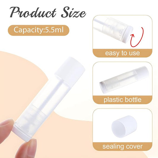 100 Pcs 5.5ml Bulk Empty Lip Balm Tubes Refillable Plastic Lip Gloss Container Travel Lipstick Tubes Chapstick Tubes Holder For DIY Homemade Lip Balm (clear)