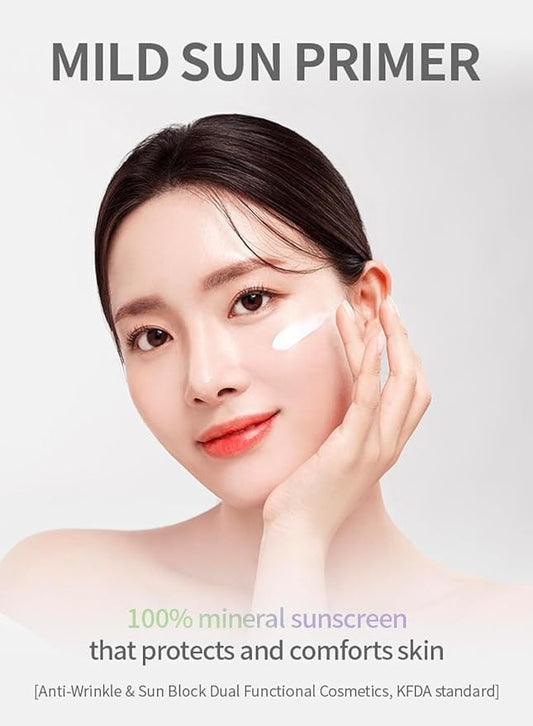 Korean Face Primer 30ml - Korean Makeup & Skincare Lightweight Corrector Base SPF40 PURPLE - Reduces Dullness, Moisturizes for Red, Sensitive Skin witj Aloe (Primer - Purple Tinted)