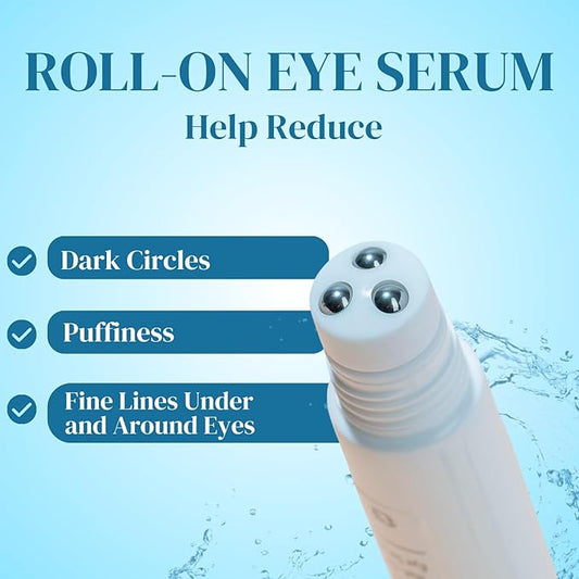 Miss Spa Eye Serum 5-in-1 Roll On Under Eye Cream, Helps De-puff and Brighten Under and Around Eyes, Anti-Aging Under Eye Roller Helps with Fine Lines and Dark Circles, Vitamin B3, Eye Bag Remover