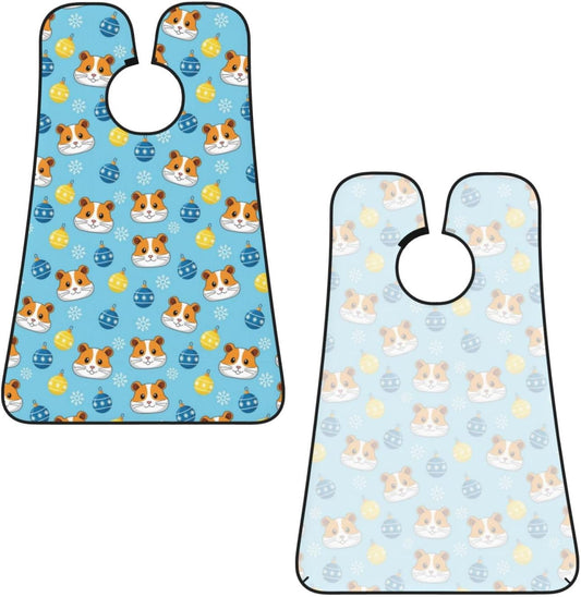 Adjustable Beard Catcher Apron, Guinea Pig Snowflakes Christmas Shave Bib, Non-Stick Waterproof Grooming Bib, Shaving Essential for Men Dad Christmas