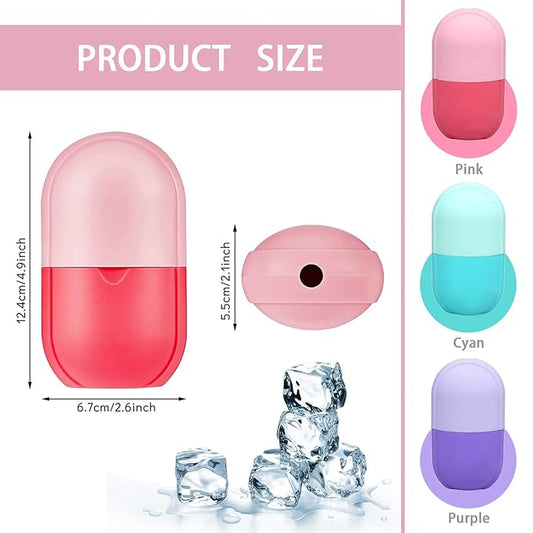 Ice Roller for Face and Eye, Ice face roller,Gua Sha Facial Tools, Facial ice roller, Skin Care Tools,Ice mold for face…(Pink-face)