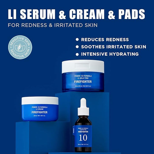 It'S SKIN LI Calming Skincare Set - Soothing Toner Pads, Ampoule Serum, Moisture Cream – Redness & Acne Relief with Licorice Extract & Guaiazulene – for Clear Skin