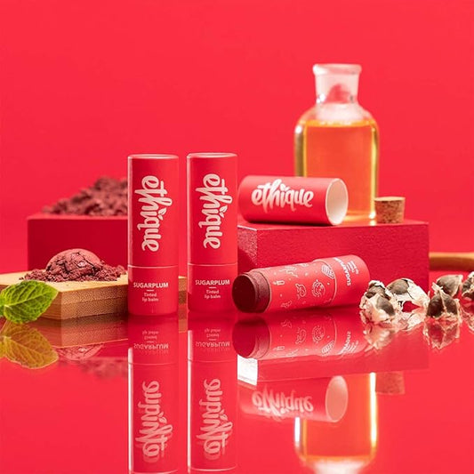 Ethique Sugarplum Nourishing Tinted Lip Balm - Plastic-Free, Vegan, Cruelty-Free, Eco-Friendly, 0.32 oz (Pack of 1)