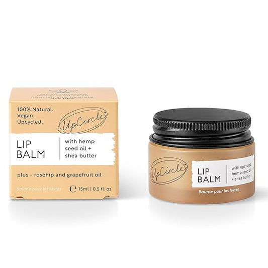 UpCircle Lip Balm with Hemp Seed Oil + Shea Butter 15ml – Hydrating + Plumping – Rosehip + Grapefruit Oil To Soothe Dry Lips - Natural, Vegan + Cruelty-Free