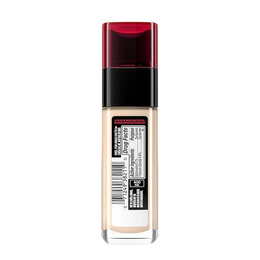 L'Oreal Paris Makeup Infallible Up to 32 Hour Fresh Wear Lightweight Foundation, 400 Pearl, 1 Fl Oz, Packaging May Vary