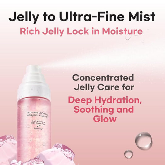 Intensive Soothing Collagen Jelly Mist, Deep Hydration, Elasticity, Moisturizer, Glow & Dewy, Face mist, Spray, Hyaluronic Acid, Lightweight Gentle for All Skin, Korean Skin Care 3.38 fl oz