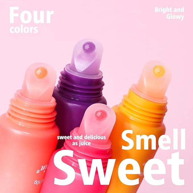 GECOMO Lip Glowy Balm, Moisturizing Lip Gloss, Nourishing Glossy Transparent Plumping Oil, Non-sticky Tinted Toot Lip Balm for Lip Care (BERRY) 0.35oz