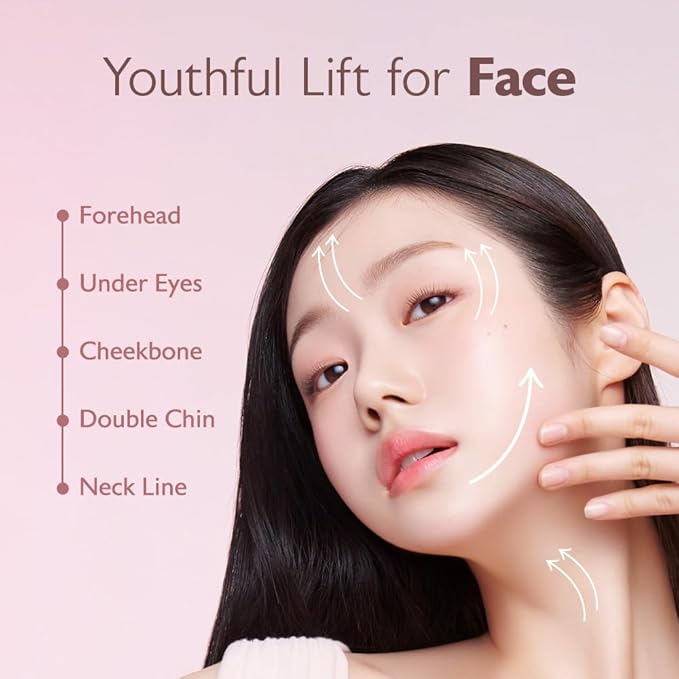 MILKTOUCH Face Lifting Ceramic Pink Gua Sha - Double Chin Lift, Muscle Relief Massage Tool for Face and Body, Korean Self Care Gua Sha