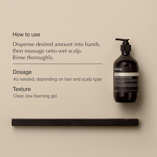 Aesop Shampoo + Refill | Soften Hair, Restore Shine | Bergamot Rind, Frankincense, Cedar Atlas | 16.9 oz / 500 mL (Pack of 2)