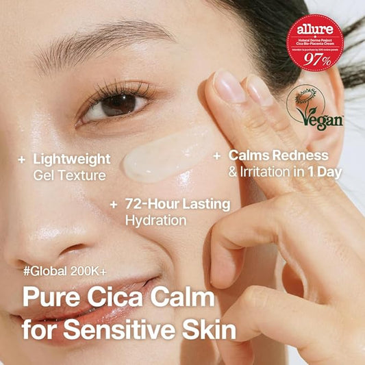 NDP Cica Cream - Gel Face Moisturizer for Sunburn Relief, lightweight Korean Moisturizer for Sensitive Skin, Centella Asiatica, Hydrating, Calming, Soothing (1.7 Fl oz / 50ml)