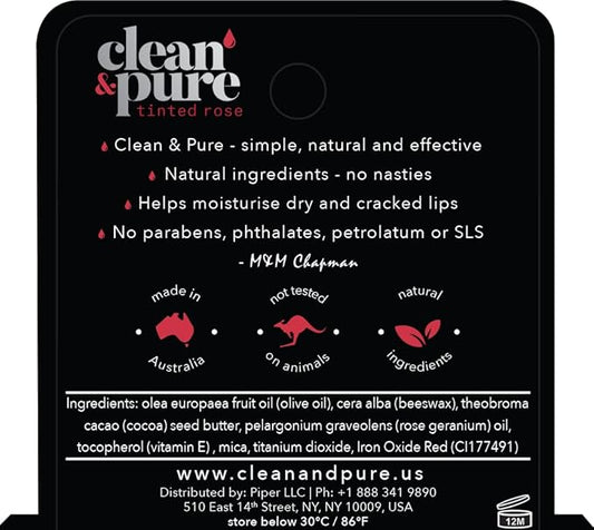 Lip Balm (Tinted Rose) | Manuka Honey Conditioning Lip Care | Lip Care with 100% All Natural Beeswax | Vitamin E Oil