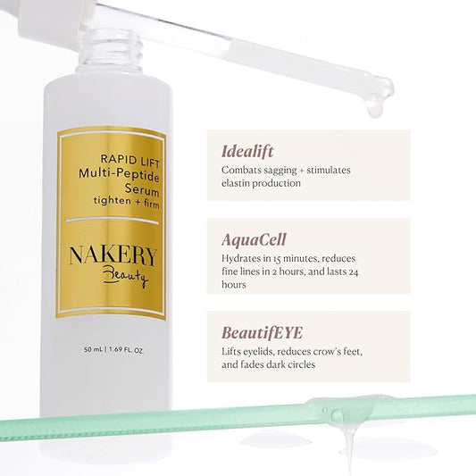 Nakery Collagen Peptide Serum for Women - Rapid Lift Face Serums for Anti Aging Face Tightening and Lifting - Multi Peptides Collagen Serum for Face & Crepey Skin to Firm Wrinkles & Sagging Skin