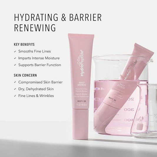 HydroPeptide Daily Drench, Hyaluronic Acid Peptide Booster Serum, Anti-Aging Face, 1 Ounce