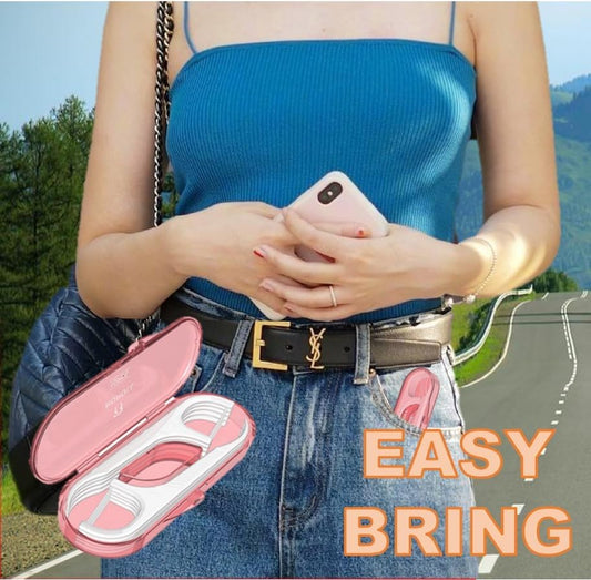 14 Packs Travel Dental Floss Pick Case, Holder, Come with 140pcs Premium QUALIALL Toothpick Flossers for Adults Teeth Cleaning, Sealed Portable Refillable, Green, Pink.