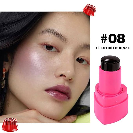 Cooling Water Jelly Tint Stick,Multi-Use Juicy Love Blush, 3-In-1cheek Blush & Eyeshadow & Lip Tinted Long-Lasting Moisture Stick,Bouncy Jelly Texture,Creates A Moist Watercolor Effect (#08, 0.32oz)