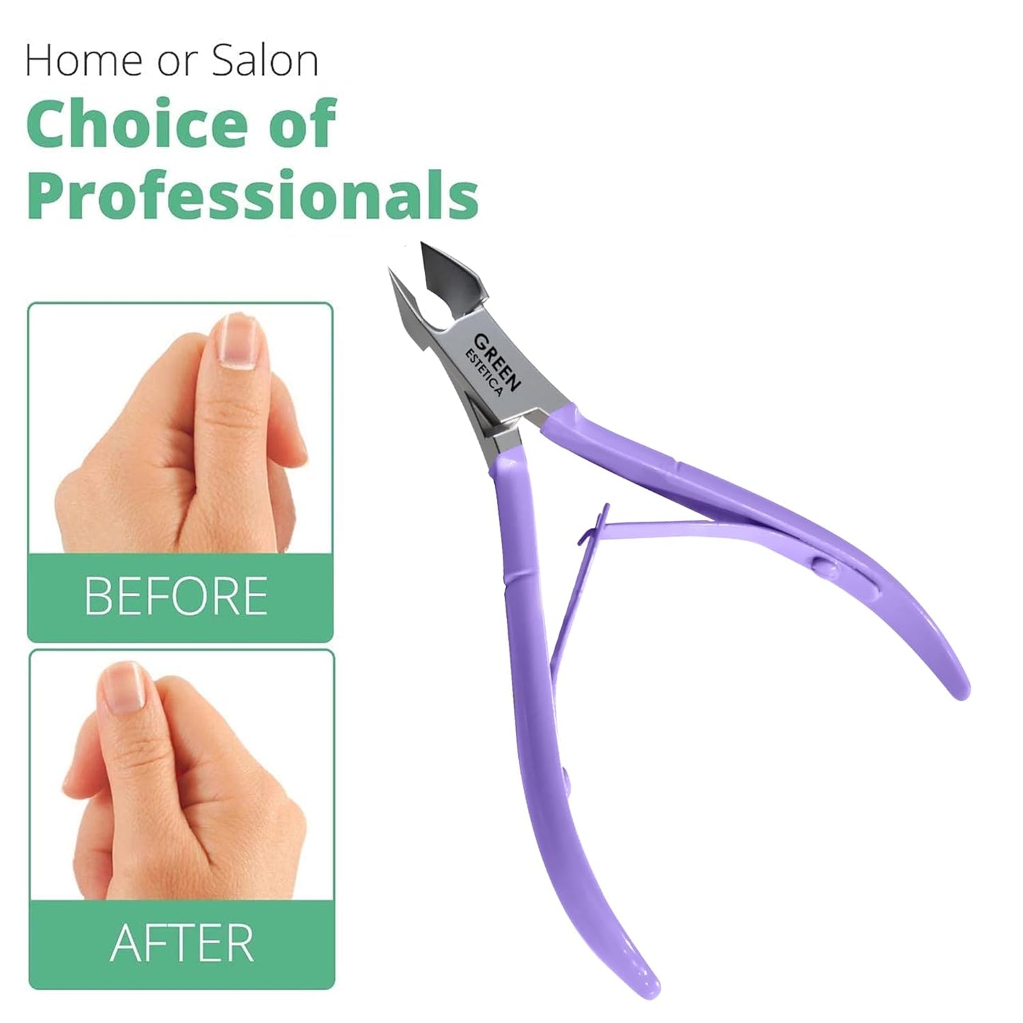Professional Cuticle Trimmer Nail Cuticle Cutter Stainless Steel Cuticle Nippers with Sharp Blades of Cuticle Clippers Manicure Tools with Double Spring for Nail Care Pedicure Nail Tools (Purple)