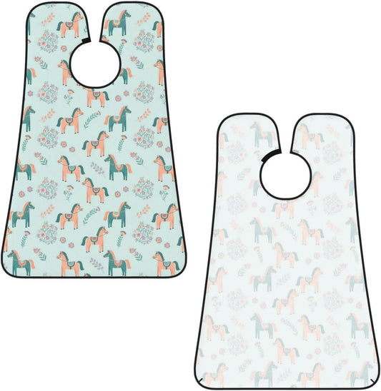 Beard Trimming Hair Catcher, Flowers Floral Horse Couple Art Shave Bib, Non-Stick Bib Apron Waterproof, Shaving Tool for Men for Husband Father’s Day