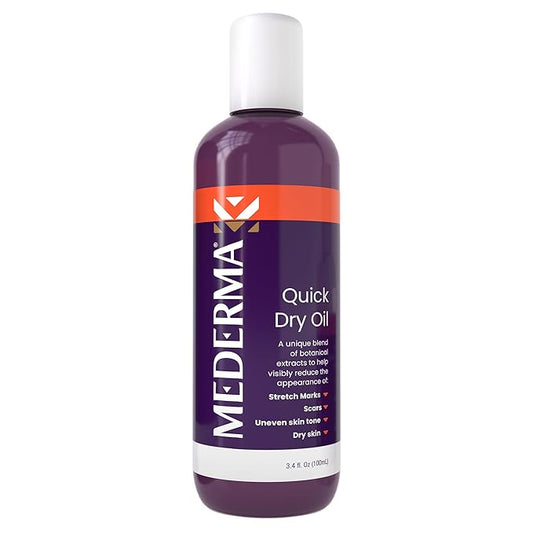 Mederma Quick Dry Oil, Scar and Stretch Mark Treatment, Helps to Improve the Appearance with Natural Botanical Extracts, Paraben Free, Fast-Absorbing, 3.4oz (100ml)