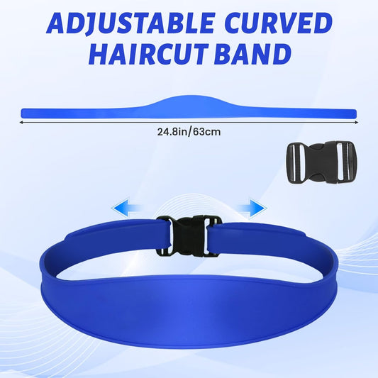 Fade Guide Hair Trimming Set for Men with Fade Comb & Adjustable Curved Haircut Band, Neckline Shaving Template and Barber Comb for DIY Home Haircuts, Guide for Clippers Barber Tools