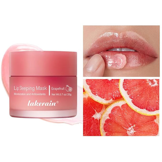 Hydrating Lip Sleeping Mask, Long Lasting Hydrating Night Lip Balms for Intensive Moisturizing and Care, Prevention Dry and Crack (GRAPEFRUIT) 0.7 OZ