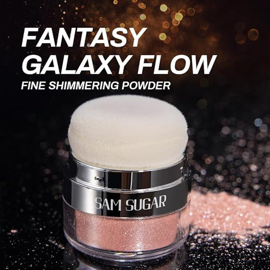 Glitter Body Highlighter Powder Body Shimmer Sparkle Face Brightening Highlighter Powder for Face Eyes Body Glow Makeup With sponge head(05#)