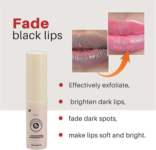 Lip Balm, Remove Dark Lip Portable Mild Easy To Apply Nourishing Lip Balm Brightening Lips Beeswax for Night for Women, facial skin care products