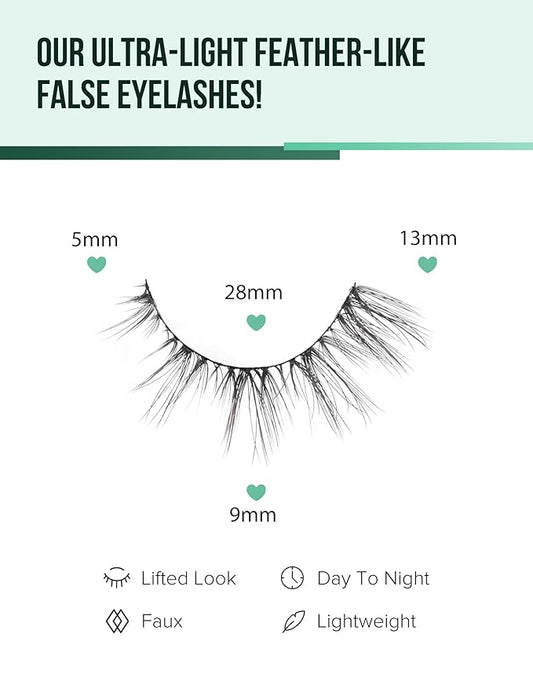Cat Eye Lashes Natural Fake Lashes Demi Wispies Eyelashes Natural Look Lashes Wispy False Eyelashes Fox Eye Strip Lashes 7 Pairs