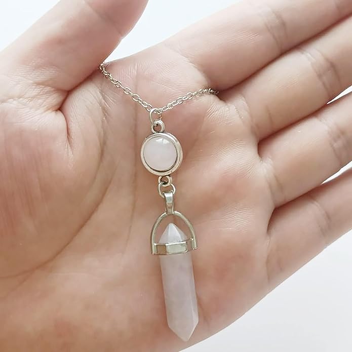 Turquoise Crystal Necklace for Women Hexagonal Healing Gemstone Spiritual Energy Pendant Necklace Jewelry for Women