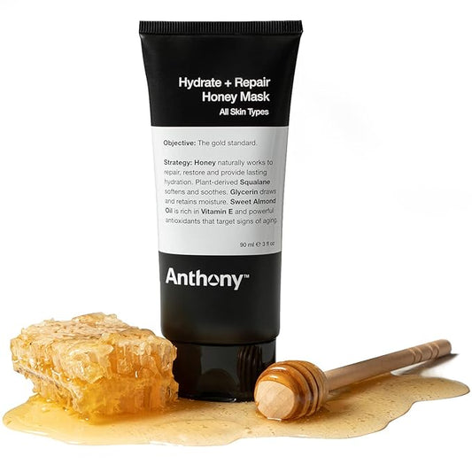 Anthony Hydrate + Repair Honey Mask, Stimulates Your Skin and Opens Pores with Honey, Vitamins C & E, Glycerin, Sweet Almond, Squalane, and Calendula, Soothes and Moisturizes Dry to Normal Skin - 3 Oz